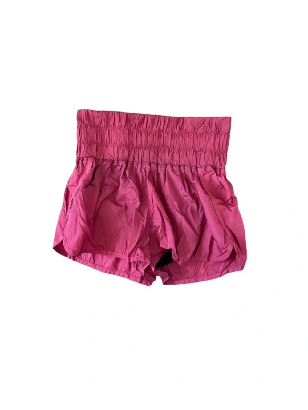 FP Movement Smocked High Rise Athletic Running Shorts Pink Medium